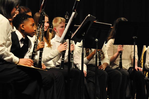 Students performing at the 2023-2024 All County Band Concert